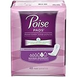 Poise Maximum Absorbency Incontinence Pads,Regular Length, 48 Count