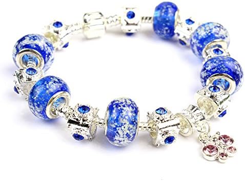 Pop Wild Fashion Jewely Women Glass Beaded Blue Pearl Bracelet