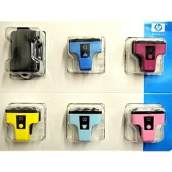6-Pk (Full Set) NEW GENUINE HP 02 Vivera Ink Cartridges for most of the PhotoSmart Models