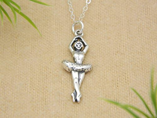 SILVER Ballerina Charm Necklace, Ballerina Necklace, Ballet Gift for Girl, Dance Necklace for Recital Gift, Girl Necklace, Simple Jewelry