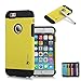 iPhone 6 Case, isYoung [PC+TPU] Dual Layer Protection Super Tough Case for Apple iPhone 6 4.7 inch with shock absorption, Interior Grid design + Stylus (Yellow)