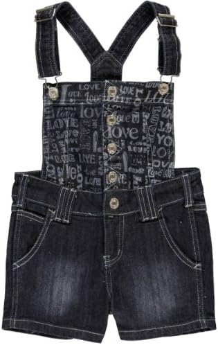 Crystal Vogue Little Girls' "Love Is All" Overall Shorts