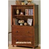 BEAUTIFUL WOOD BOOKCASE WITH ANTIQUE BLACK KNOBS