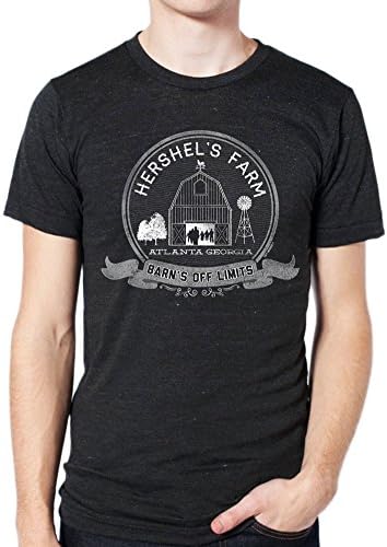 Mens Hershels Farm Vintage Zombies Barn Daryl Tri-Blend T-Shirt, Small, Tri-Indigo