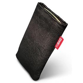 fitBAG Techno Black housse sur mesure pour Nokia 5320 Xpress Music. Tissu de qualit� avec doublure en microfibre pour le nettoyage d'�cran
