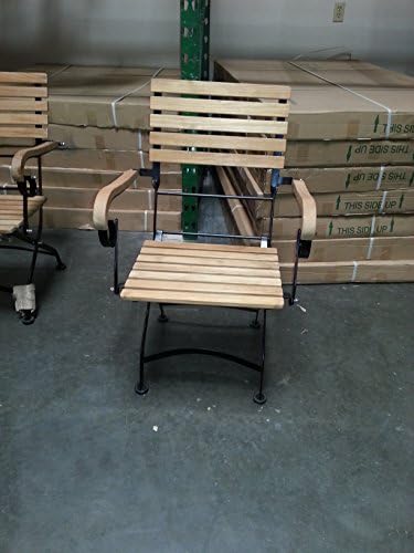 HiTeak Furniture Bistro Low Teak Armchairs with Iron Frame