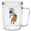 Kokopelli 18 oz Insulated Coffee Mug, Clear