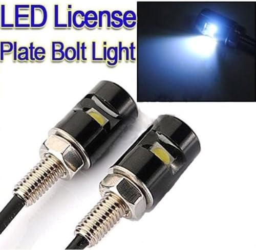 Globle New 2* White LED Motorcycle, Car License Plate Screw Blot Light
