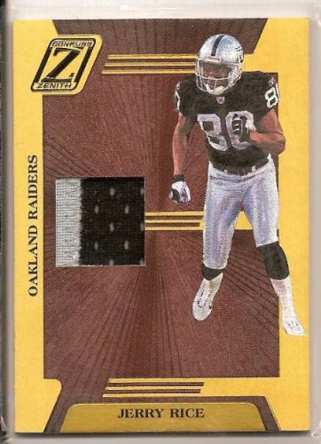 2005 Zenith Z-Jerseys Prime Z-66 Jerry Rice Oakland Raiders (Piece of Authentic 2 Color Patch - Serial #'d to 100 - Football Cards)