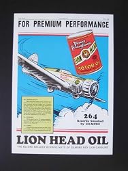 1936 Gilmore Lion Head Motor Oil