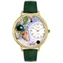 Whimsical Watches Unisex G0910005 Imitation Birthstone: May Hunter Green Leather Watch