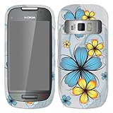 Fincibo (TM) Blue & Yellow Flowers 2D Hard Protector Case Cover For Nokia A ....