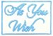 As You Wish Fairy Tale Iron On Patch Applique - Light Blue, White - 3