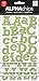 me & my BIG ideas Alpha Chips Designer Chipboard Letter Stickers, Rockwell Alphabet, Light Green Glitter