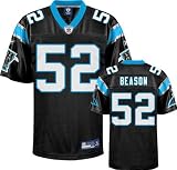 Jon Beason Jersey: Reebok Black Replica #52 Carolina Panthers Jersey - X-Large