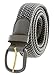 Braided Woven Elastic Stretch Belt With Matching Leather Covered Buckle (S(32