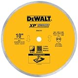 DEWALT DW4762 10-Inch Wet Cutting Continuous Rim Saw Blade with 5/8-Inch Arbor for Porcelain or Tile