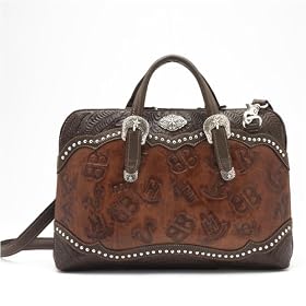 American West Round Up Collection Designer Zip Around Briefcase w Back Open Pocket