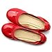 Ollio Women's Ballet Shoe Comfort Cute Enamel Flat