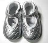 Bebe Bean mary jane silver quilted size 0-3