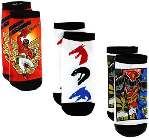 Power Rangers Megaforce Boys 3 pack Sublimation Socks (6-8, Mega Strike Multi)