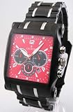MENS CROTON STEEL CHRONO 3 EYE DATE WATCH CC311210BKRD