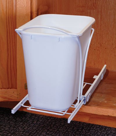 Amerock Single Bin Roll Out With 28 qt Basket White