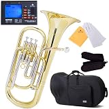 Mendini MBR-30 Intermediate Brass B Flat Baritone with Stainless Steel Pistons