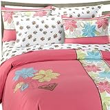 ROXY Pink BE TRUE Floral 3PC FULL/QUEEN DUVET SET