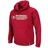 NFL Men's San Francisco 49ers Gridiron Hood III Long Sleeve Hooded Fleece Pullover (Bright Cardinal, Medium)