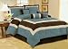 7pc Soft Micro Suede Comforter Set Bedding-in-a-bag, Aqua Blue - Queen