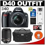 Nikon D40 Digital SLR Camera with 18-55mm II & 55-200mm DX VR Lens + 16GB SD Card + Case + Cameta Bonus Accessory Kit