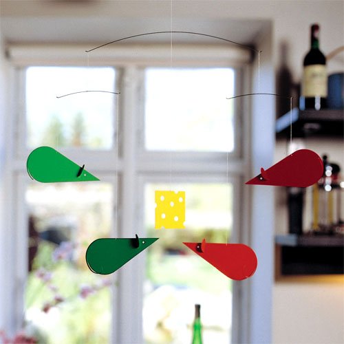 Flensted Mobiles（フレンステッドモビール社）CheeseMice, green/red/ora. （チーズマウス　グリーン/レッド/オレンジ） 