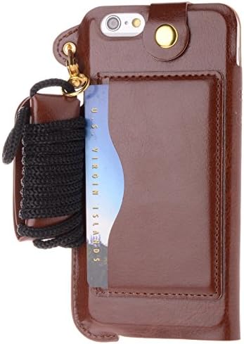 iPhone 6 Plus Case, Boilfish iPhone 6 Plus (5.5) Case [Neck Strap Series] [Card Holder] - Leather Case for iPhone 6 Plus (5.5) - Kick Stand (PULPC-T-001)iPhone 6 Plus(5.5in) Brown
