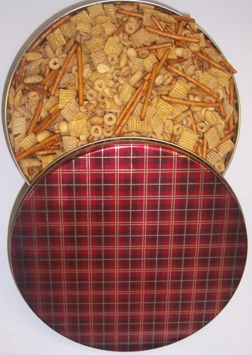 Childrens Toyshop  Gourmet Food : Scott's Cakes Cereal Snack Mix in a Large Plaid Tin