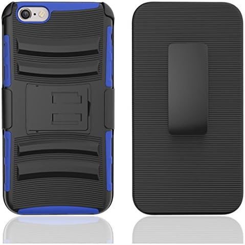 Iphone 6 Plus/ 6s Plus Case -Blue Colored -3in1-Heavy duty-Best Quality Accessory -Kickstand Combo Case with Belt Clip Holster-Shockproof -Popular Design-Great Gift Quality-Many Colors- Grab one NOW!
