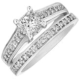 4/5ct Diamond Wedding Ring Set in 14k White Gold (HI/SI2-I1)