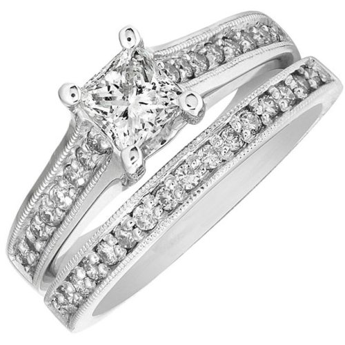 14K white gold 4mm fancy bridal setting