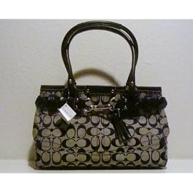 Coach Hamilton Signature Medium Carryall Handbag - 13065 (Black & White)