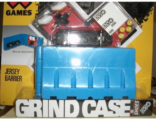 X Games Jersey Barrier Skate Black DVS Fingerboard, DVS Shoes, Stickers, Extra Wheels and a Tool~Store your board inside the Grind Case! by X Games