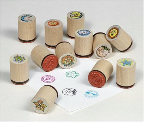 Childrens Toyshop  Spielwaren : Holzstempel - Sonne, Wolke, Stern, Mond