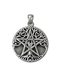 Sterling Silver Large Tree Pentacle Pentagram Pendant by Dryad Design