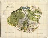 1906 LARGE DETAILED WALL MAP KAUAI HAWAII ISLAND