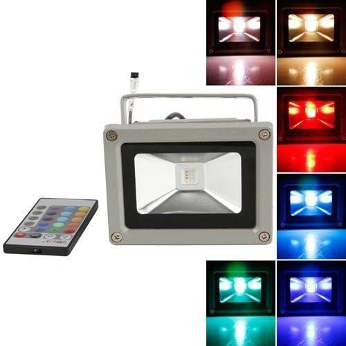 Fmail(TM) Colorful 10w RGB LED Flood Light Landscape Lamp + Remote Control (16 Different Color Tones, Memory Function)