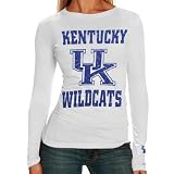 Kentucky Wildcats Ladies White Distressed University Long Sleeve T-shirt