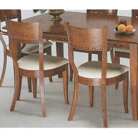 2 Cherry Brown Finish Modern Wood Dining Chair/Chairs w/Cushion Seats