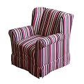 Kid's Wingback Chair - Pink and Brown Stripe