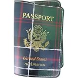 Stewart Tartan Colors Baekgaard Leather Brights genuine leather embossed passport holder
