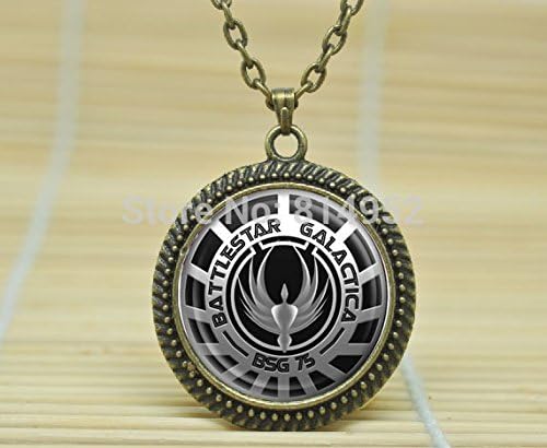 VintaStore Art Glass Necklace Battlestar Galactica Charm Jewelry A3127