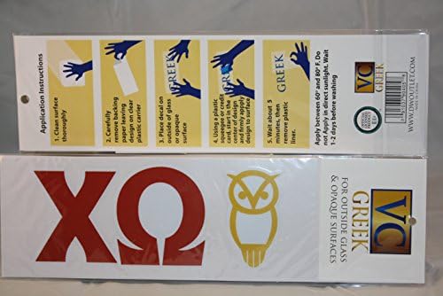 Chi Omega Sticker of Letters &amp; Moon Mascot for Outside Glass, Car, Tablet